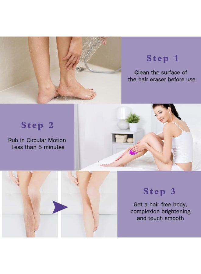 مزيل شعر كريستالي للنساء والرجال، أداة سحرية لإزالة الشعر غير المؤلمة، قابلة لإعادة الاستخدام، لإزالة الشعر من الظهر والذراعين والساقين (لون الخزامى). - Image 5